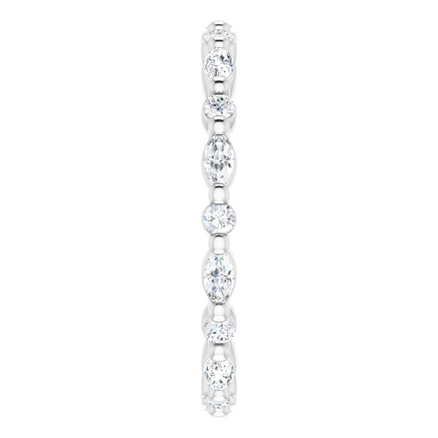 0.90 ct. Shared Prong Marquise & Round Diamond Eternity Band-VIRABYANI